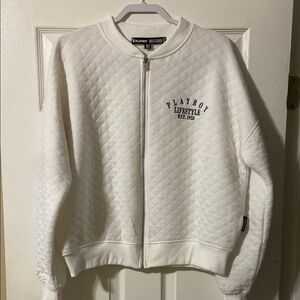 Playboy Lifestyle White Quilted Jacket